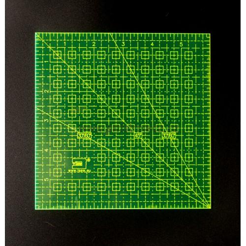 Patchworkové pravítko - 6x6 palců - fluo