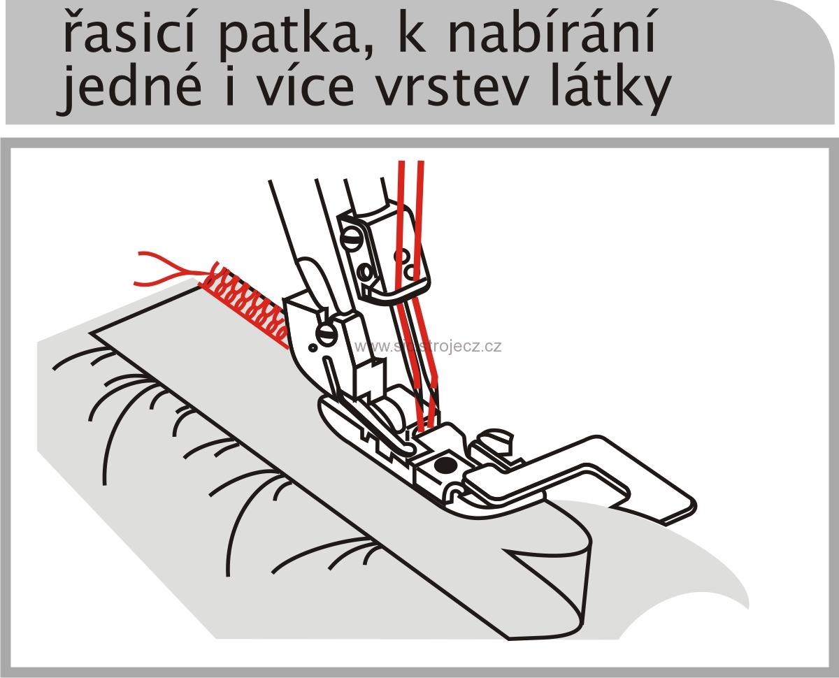 Patka řasící - univerzální patka pro Overlock