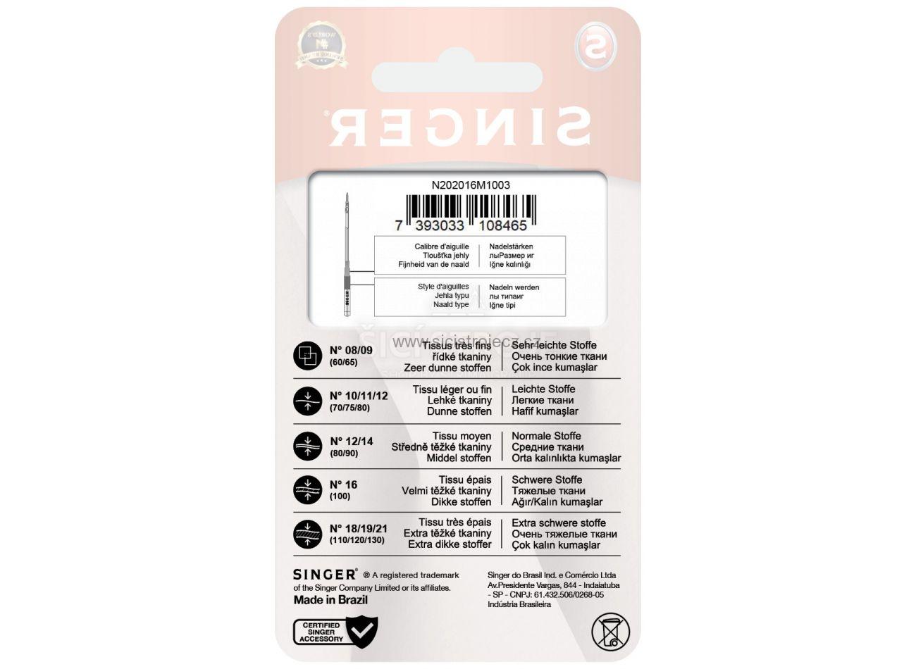 Jehly Singer 2020 - 80/12, 90/14, 100/16 - 10 ks - Univerzální