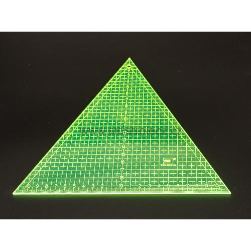 Patchworkové pravítko trojúhelník - 22x20 cm - fluo