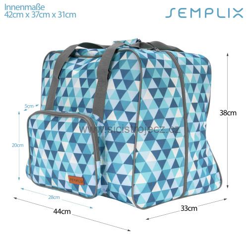 Taška na overlock Semplix Diamond Design (modrá / petrolejová)