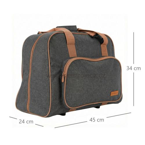 Taška na šicí stroj Semplix antracit/hnědá