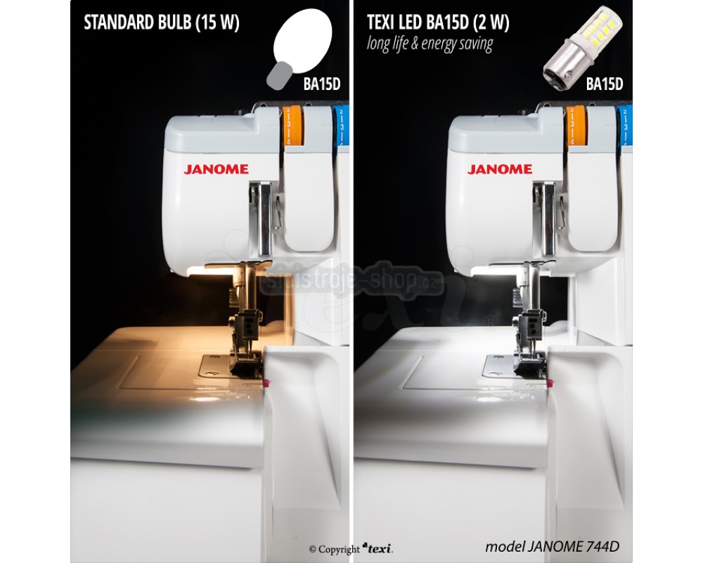 Žárovka LED 230V, 2W pro šicí stroje se závitem