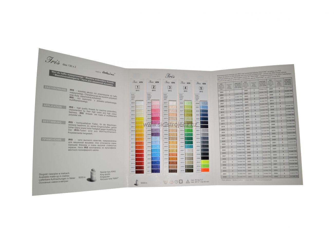 Vyšívací nit polyesterová IRIS 5000m