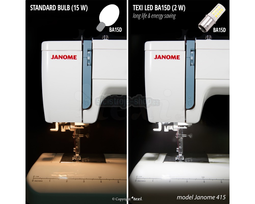 Žárovka LED 230V, 2W pro šicí stroje se závitem