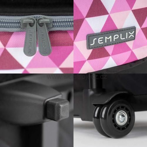 Pojízdná taška na šicí stroj Diamond design růžová