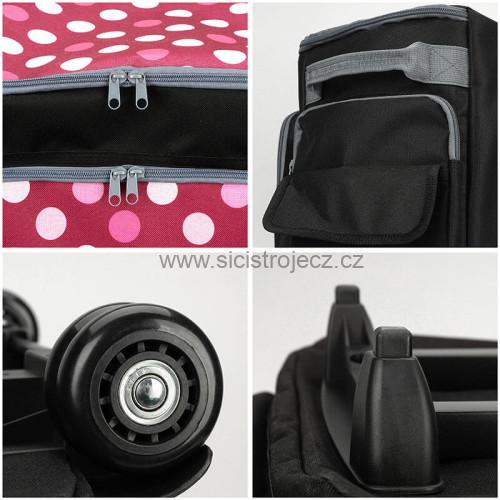 Pojízdná taška na šicí stroj Polka puntík růžová