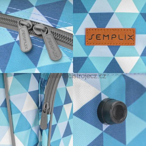 Taška na overlock Semplix Diamond Design (modrá / petrolejová)