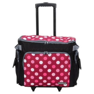 Pojízdná taška na šicí stroj Polka puntík růžová
