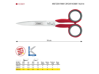 Nůžky KRETZER FINNY ZIPZAP/HOBBY 782018